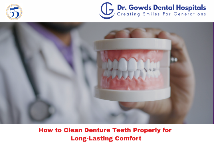 Clean and well-maintained denture teeth placed in a case