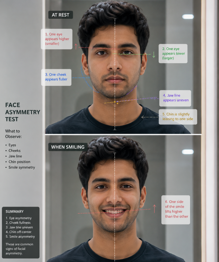 asymmetric face mirror test