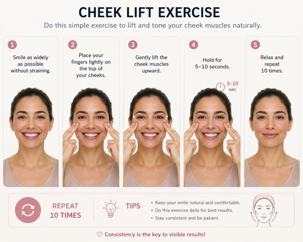 cheek lift face yoga exercises