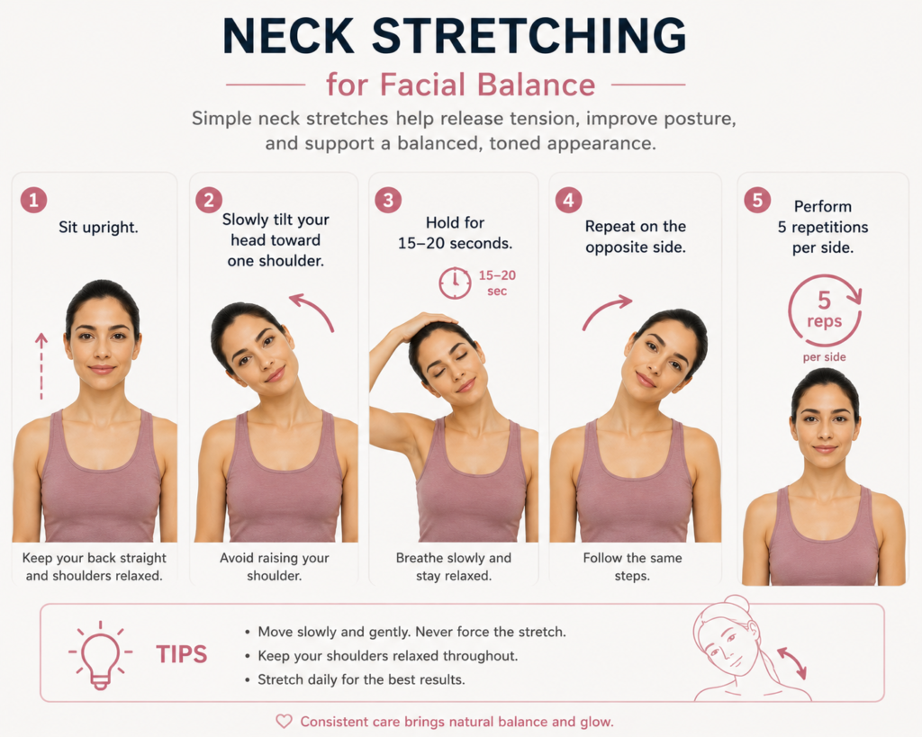 neck stretching for facial balance