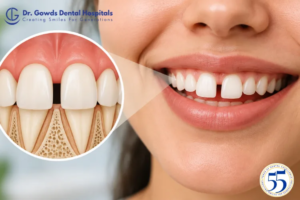 Spacing between teeth