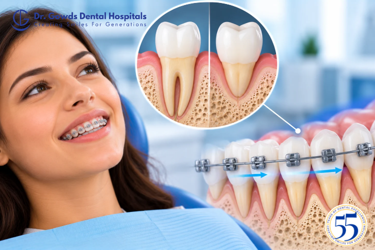short tooth roots and braces